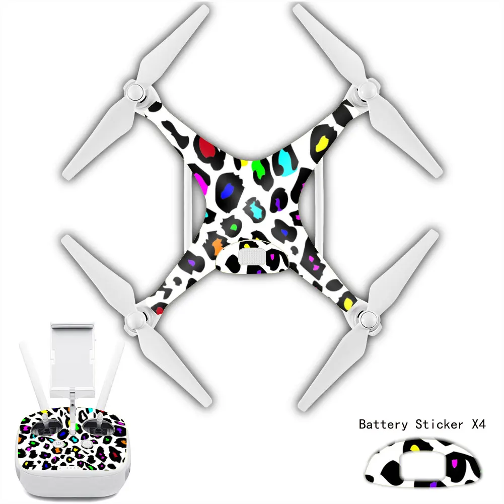 Drone Decals Waterproof Skin Protective PVC Stickers Drone Body Arm Remote Control Protector for DJI Phantom 4 Accessories 