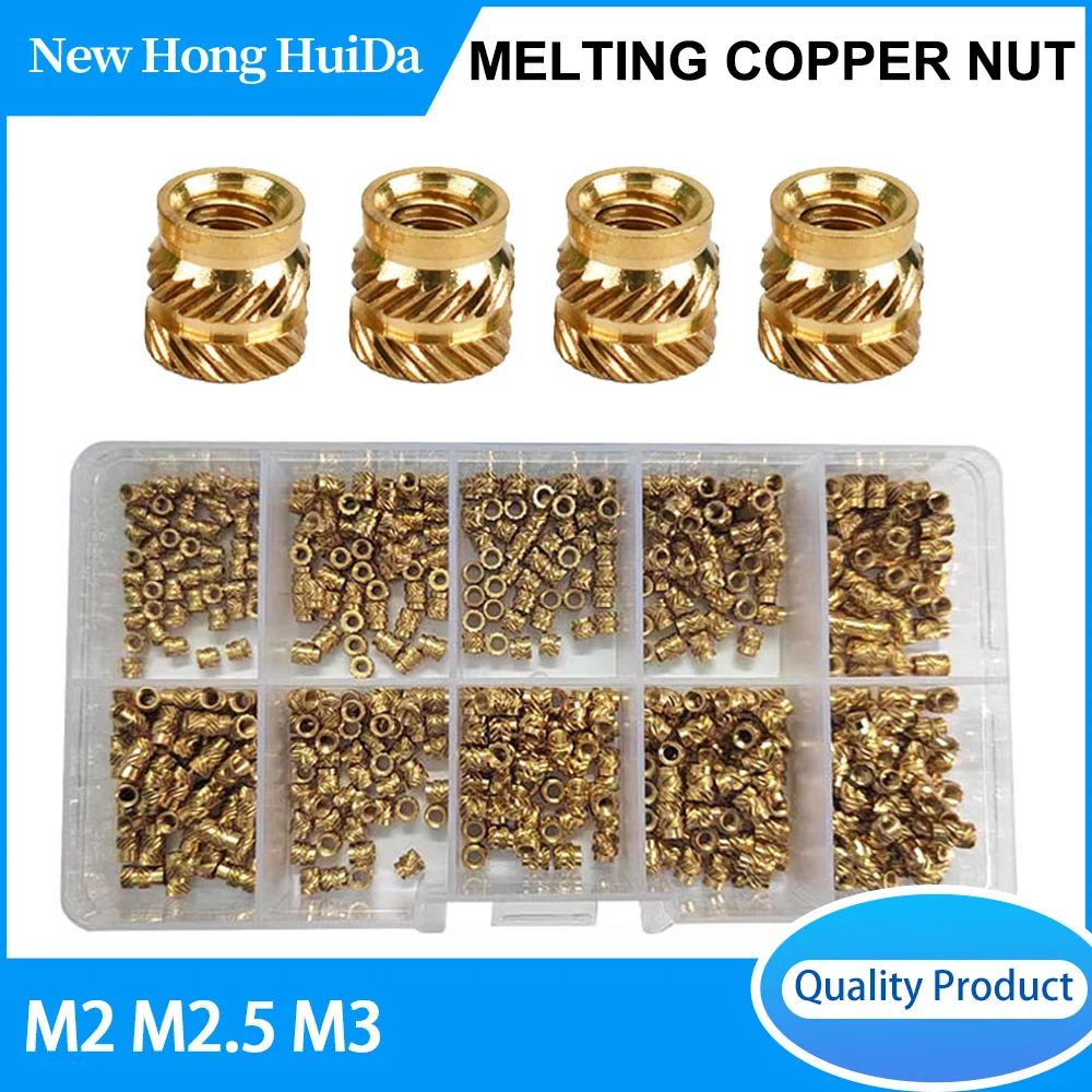 

Бесплатная P & P M2 M2.5 M3 Muts латунная плавкая вставка двойная саржа впрыскиваемая рифленая гайка 500 шт. медное нагревательное формование набор ниток + чехол