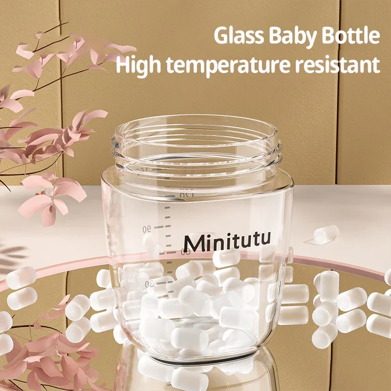 160ML/ 240ml Glass Milk Bottle for Newborn Babies Feeding Bottle Anti-Choke Baby Infant BPA Free 0-1Y milk bottle feeding bottle glass milk bottle baby feeding utensils