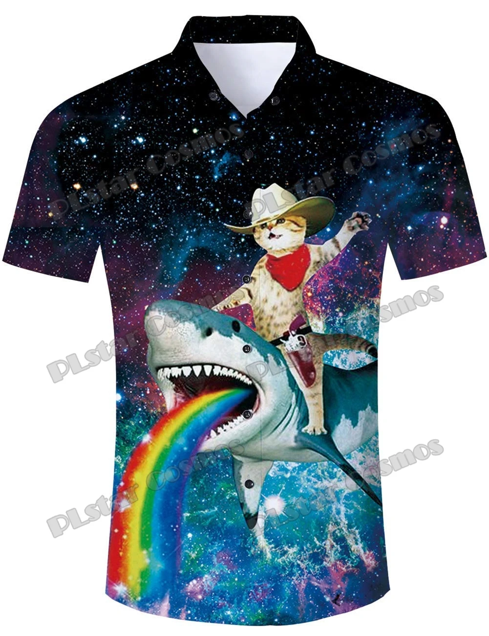 Plstar kosmos lustiges faultier reiten alpaka 3d gedruckt mode männer hawaiian hemd sommer unisex lässig strand knopf hemd CY-25 – Detail 11