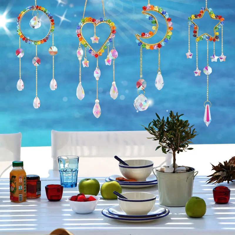 

Colorful Crystals Sun Catchers Prism Balls Rainbow Suncatcher Hanging Ornaments for Indoor Window Office Home Room Garden Decor