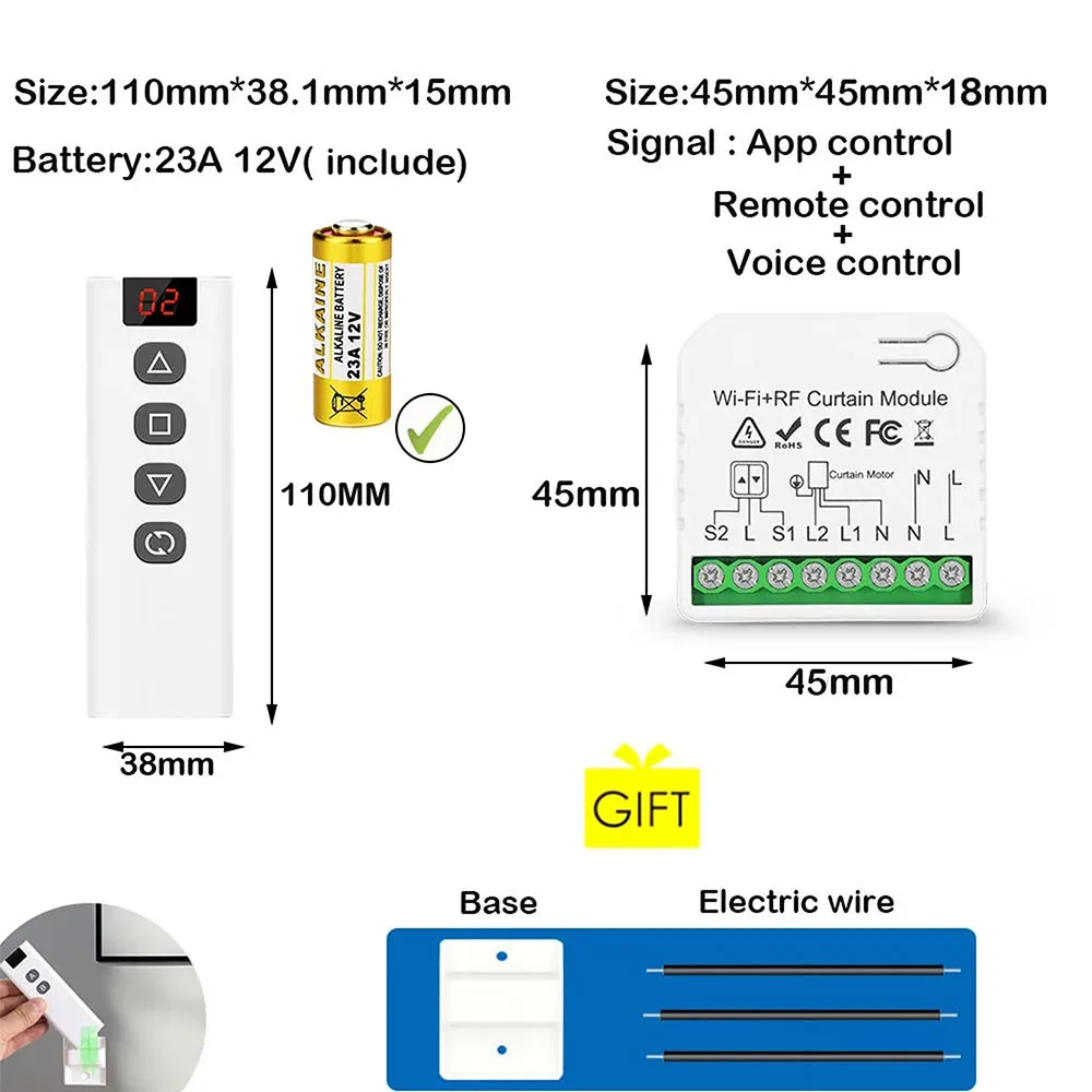 WiFi Smart rolluikschakelaar RF433 met app-besturing en