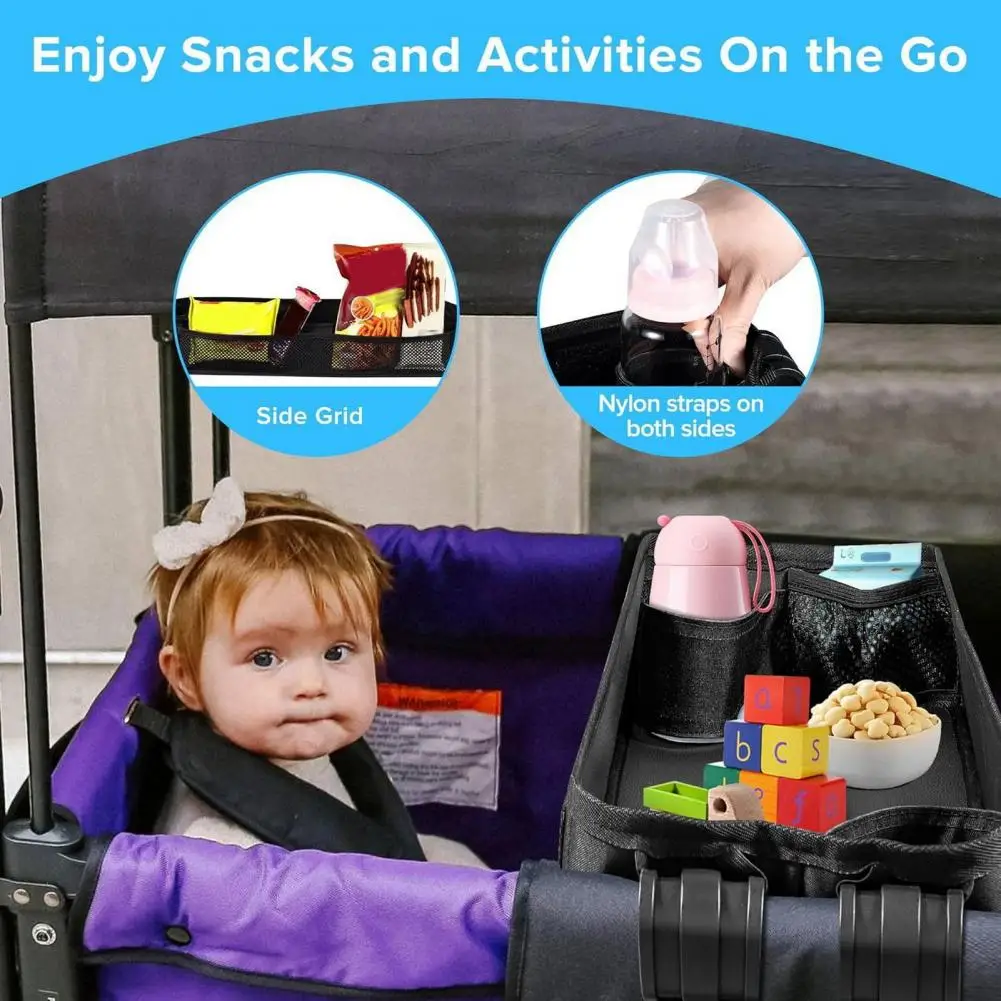 Stroller Tray with Cup Holders Stroller Tray for W4 Model Wonderfold W1/w2/w4 with Cup Holder Multi Mesh Pockets