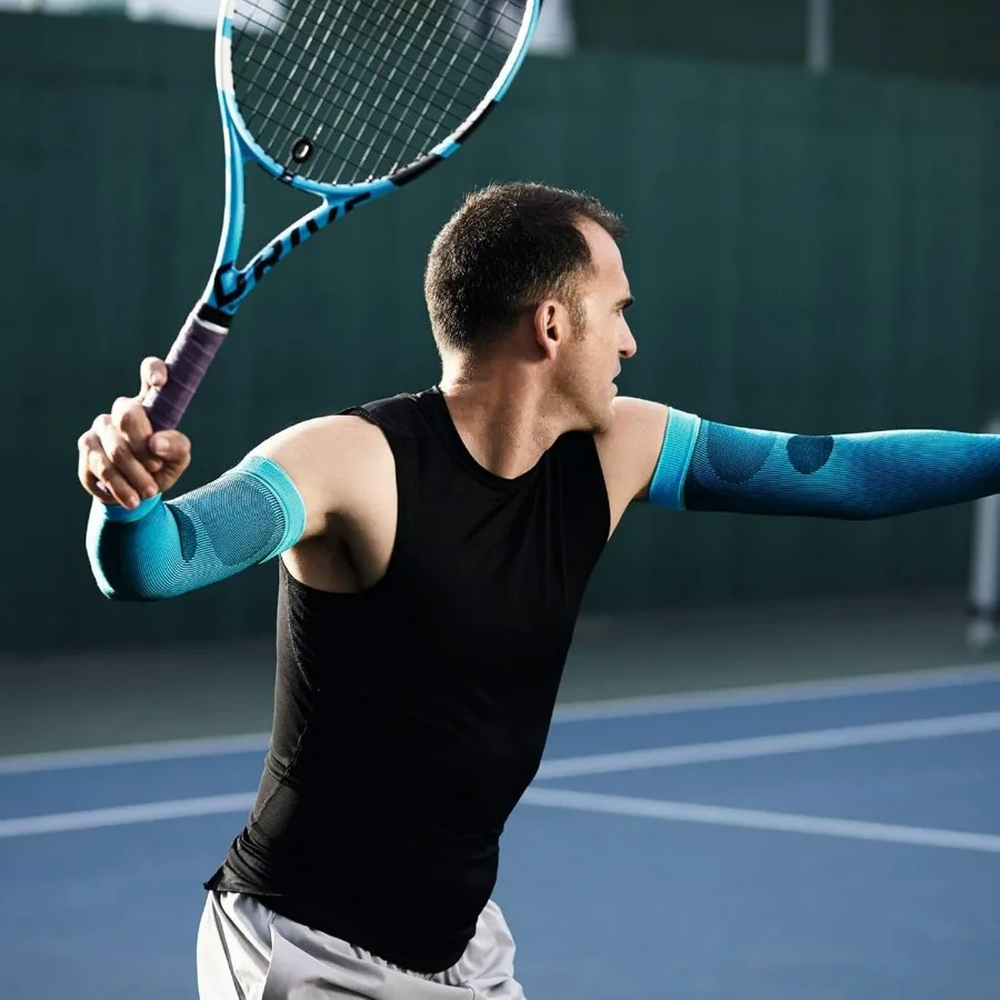 Sports Compression Arm Sleeves - Gradient Compression Improves Oxygen/Blood Circulation - 1 Pair