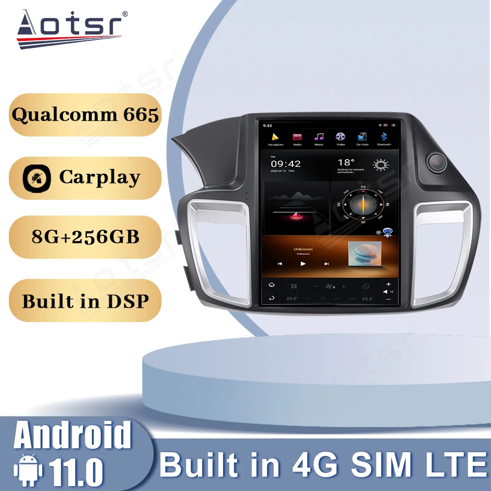 Snapdragon 665 Android 11 Car Radio For Honda Accord 9 2012