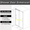 Frameless Shower Door, 56 1/8“-60” W X 76“ H, Aluminum, 5/16”8mm Clear Tempered Glass , with Handle, Double Sliding Shower Door 6
