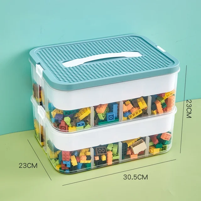 Adjustable Storage Container with Lego Building