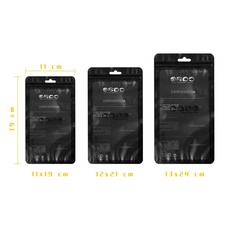 1000 Teile/los Schwarz Handy Fall Abdeckung Einzelhandel Verpackung Paket Tasche für XR 11 12 13 Kunststoff Poly Pack Großhandel – Detail 1