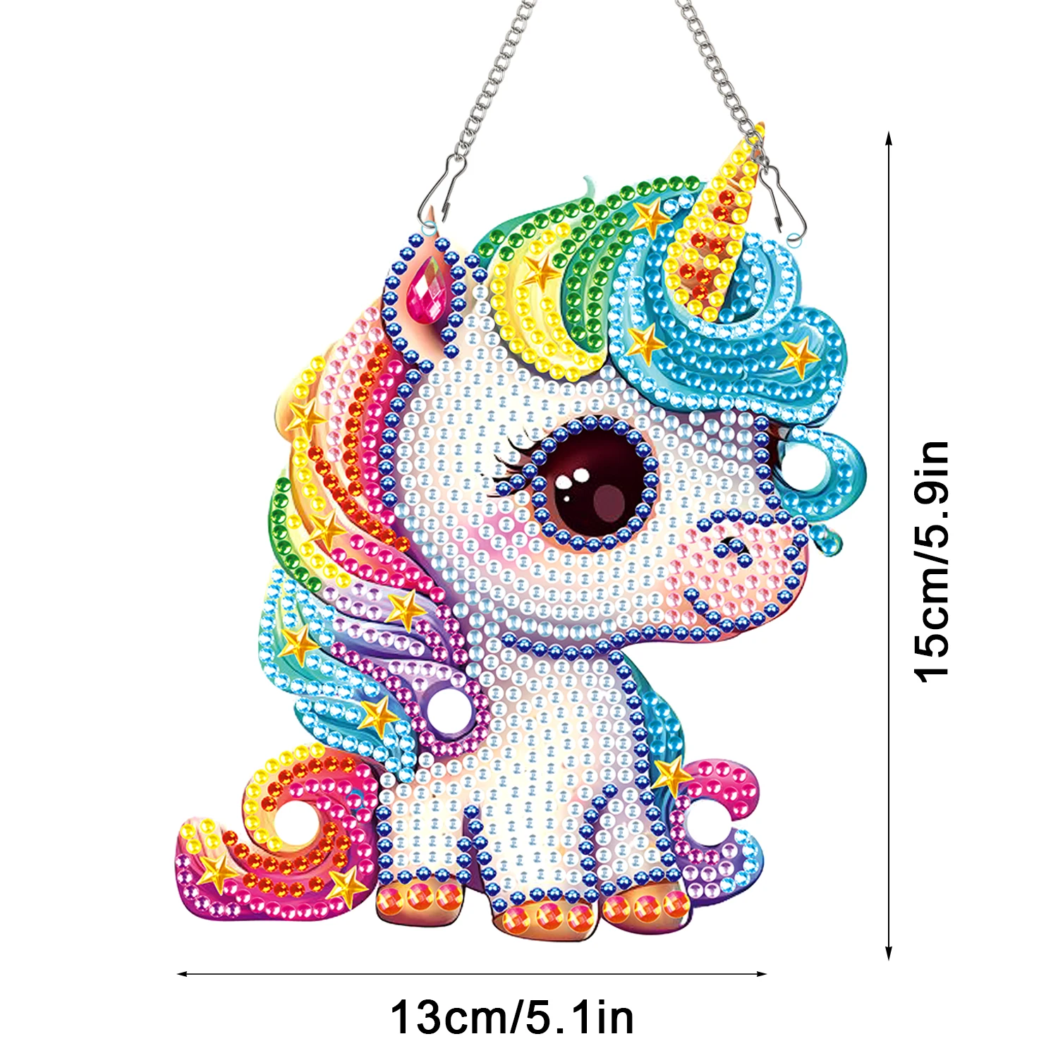 5D Special Shape Diamond Art Painting Kits for Adults Beginners, DIY Unicorn Crystal Art by Window Pendant for Home Garden Wall