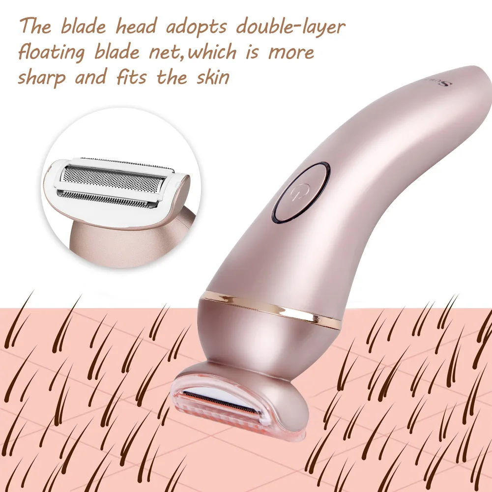 Electric Bikini Trimer Shaver Women: 2 in 1 IPX7 Waterproof Wet & Dry Use Body Hair Trimmer and Facial Hair Remover 3