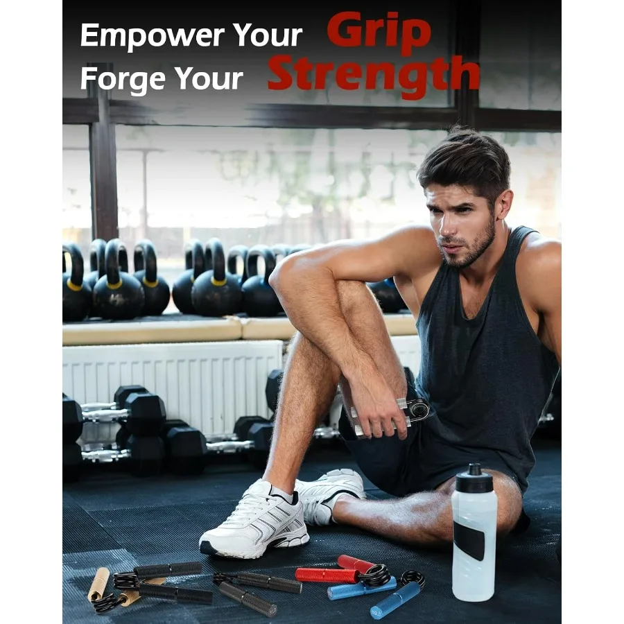Grip Strength Trainer, 6 Pack Grip Strength Trainer Set (100-350LB), No Slip Hand Grip Strengthener, Wrist Forearm Strengthener