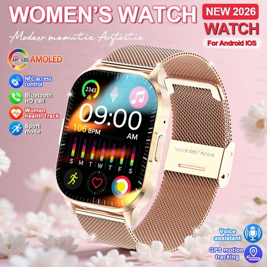 2026 Fashion Women Watch Ultra Smart Watches 2.01"AMOLED Full Touch Screen Call health Sport Smartwatch For Android IOS Ladies 1