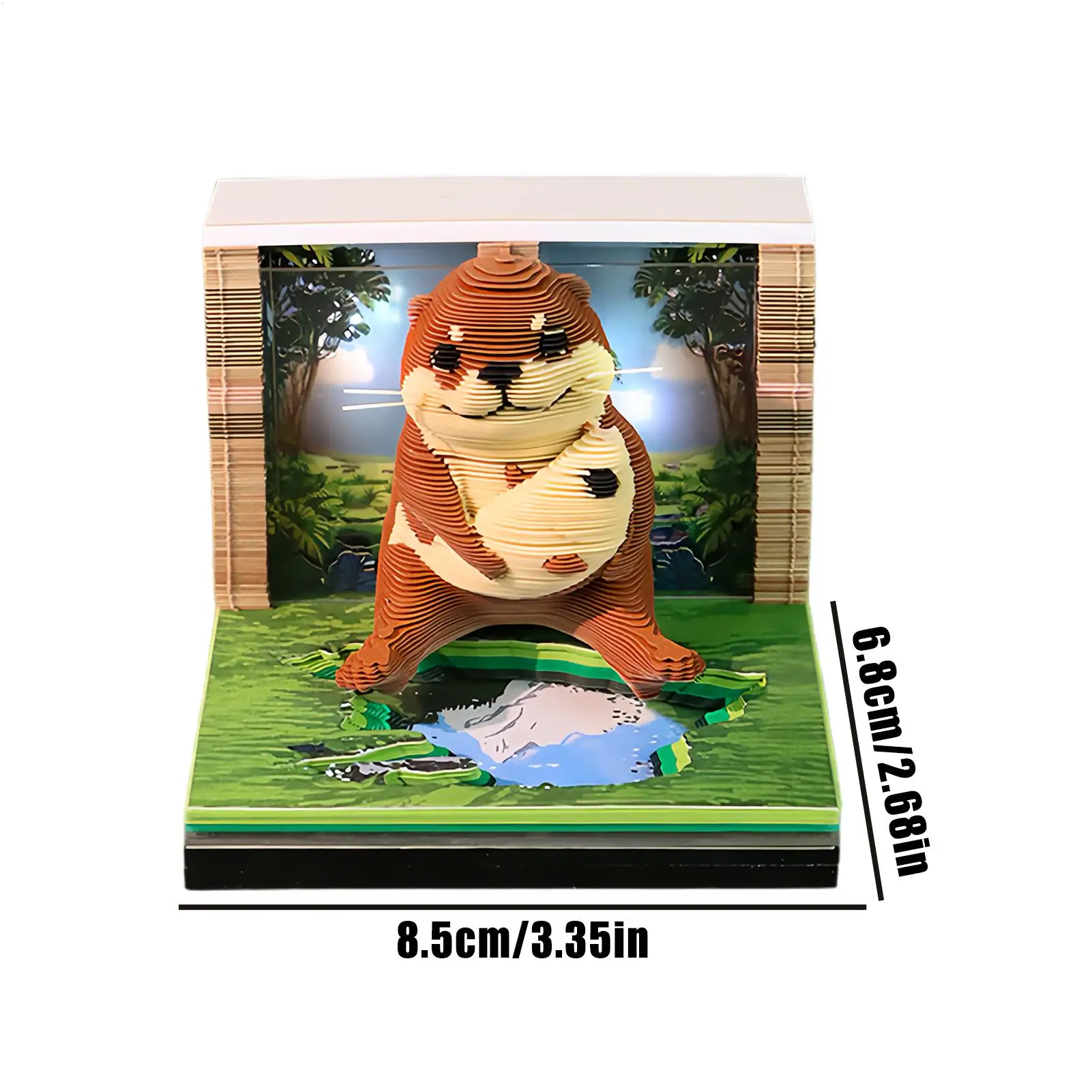 3D Memo Pad Cute 3D Animal Paper Carving Art Memo Pad With Acrylic Cover For Home Offices School Dormitory Apartment Bedroom