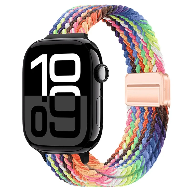 Elegant Braided Nylon Strap for Apple Watch - Slim Design Bracelet Band
