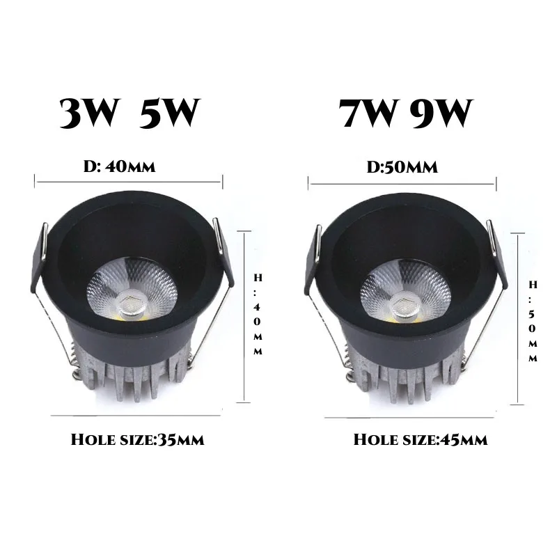 Anti-Corrosion Dimmable LED Downlight 3W 5W 7W Anti-Glare Led Ceiling Lamp LED Spot Lighting Bedroom Kitchen Recessed Downlight