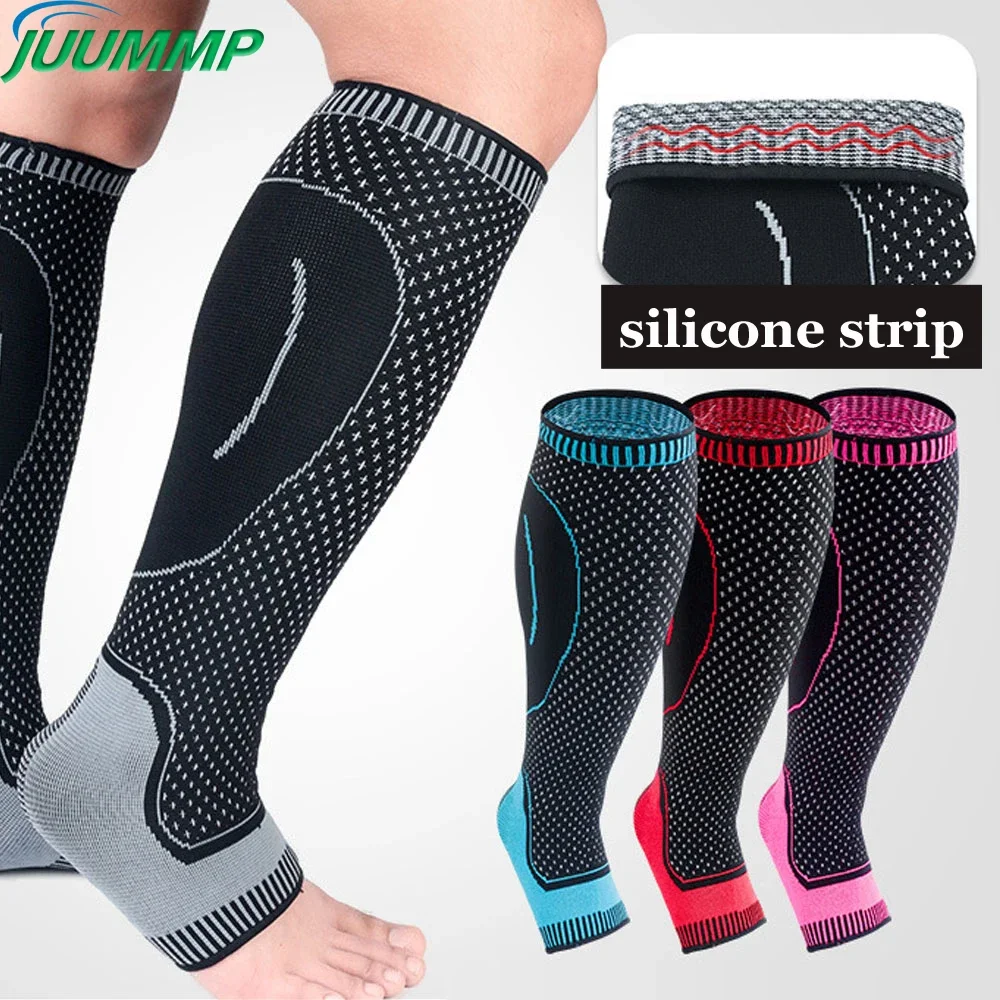 Leg Compression Sleeves 1Pcs Women Men Compression Calf Sleeve Support Running Basketball Protection Calf Ankle Socks Open Toe