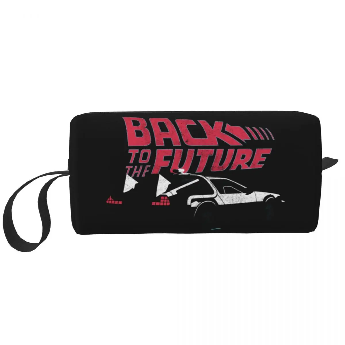 

Custom Vintage Back To The Future Toiletry Bag Sci-fi Adventure Film Makeup Cosmetic Organizer Lady Beauty Storage Dopp Kit Case