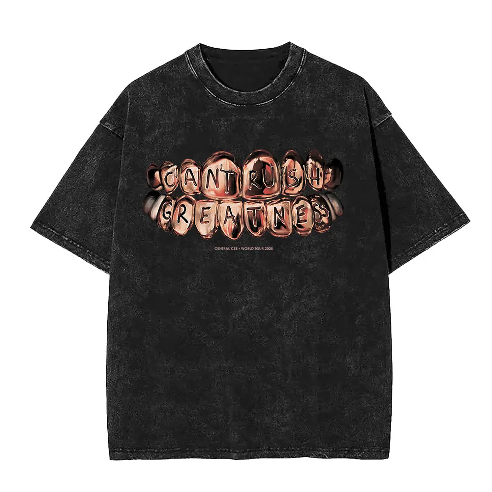 Rapper CENTRAL CEE WILD WEST Tour 2025 Vintage Washed T Shirts