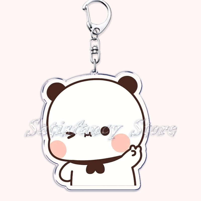 Bubu Dudu Cartoon Weiß und Grau Paar Bären Schlüsselanhänger Ring für Zubehör Tasche Anhänger Schlüsselanhänger Schmuck Fans Liebhaber Geschenke – Detail 24