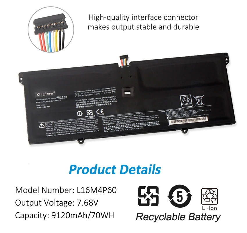 Kingsener L16m4p60 5b10n01565 Bateria do Portátil para Lenovo Yoga 92013ikb Yoga Pro-13ikb para Ideapad Flex Pro-13ikb L16c4p61 - Imagem 3