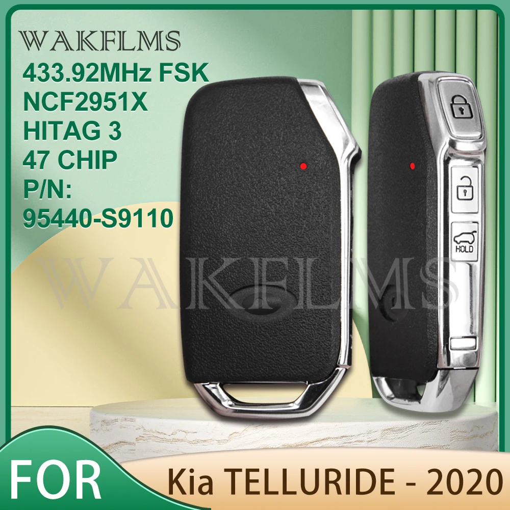 For KIA Telluride 2020 2021 433MHz ID47 Passive Proximity Keyless Entry Go Smart Car Remote Car Key 95440-S9110 S9110 