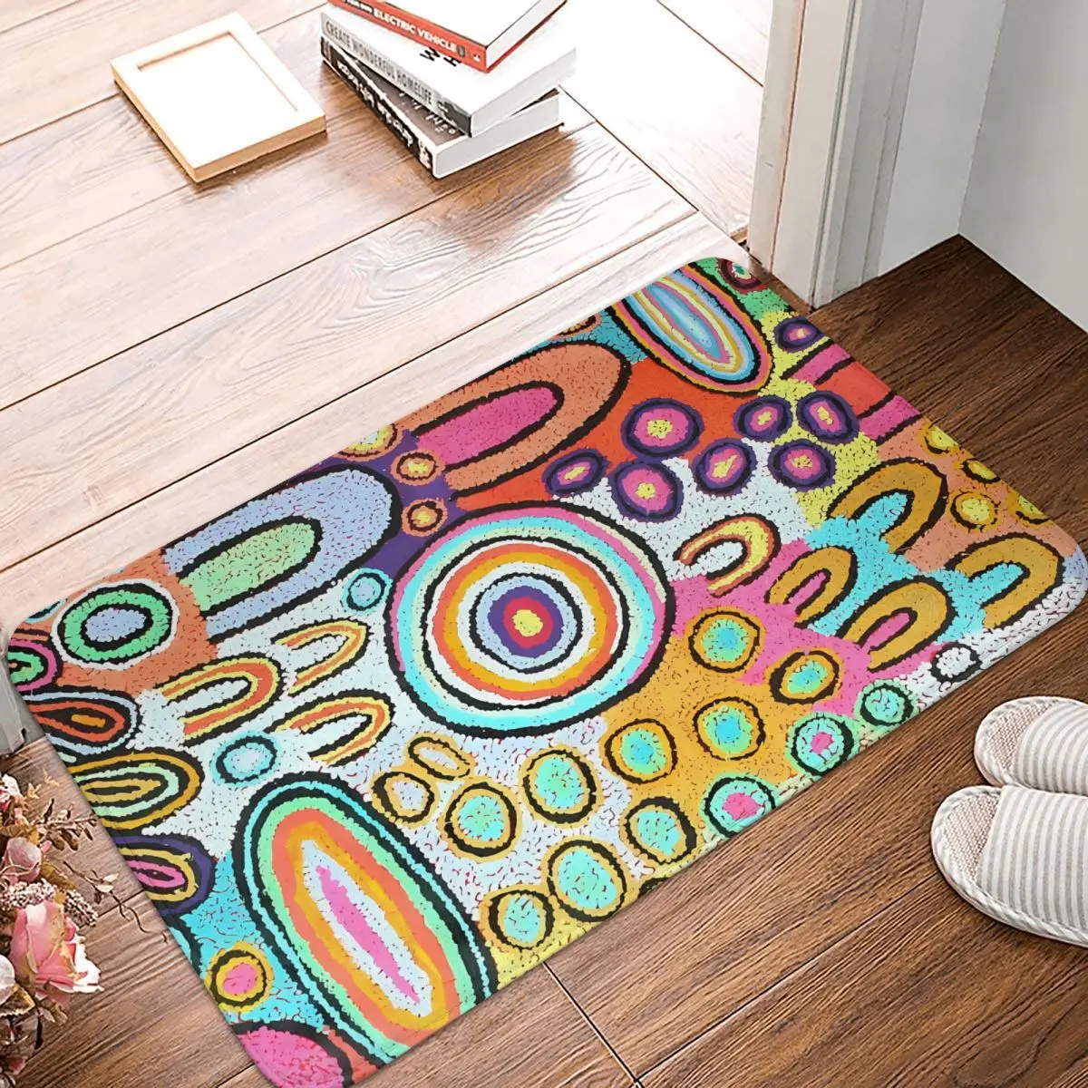 Australian Aboriginal Art Anti-Slip Doormat Bath Mat Ornamental Hallway Carpet Welcome Rug Indoor Decor