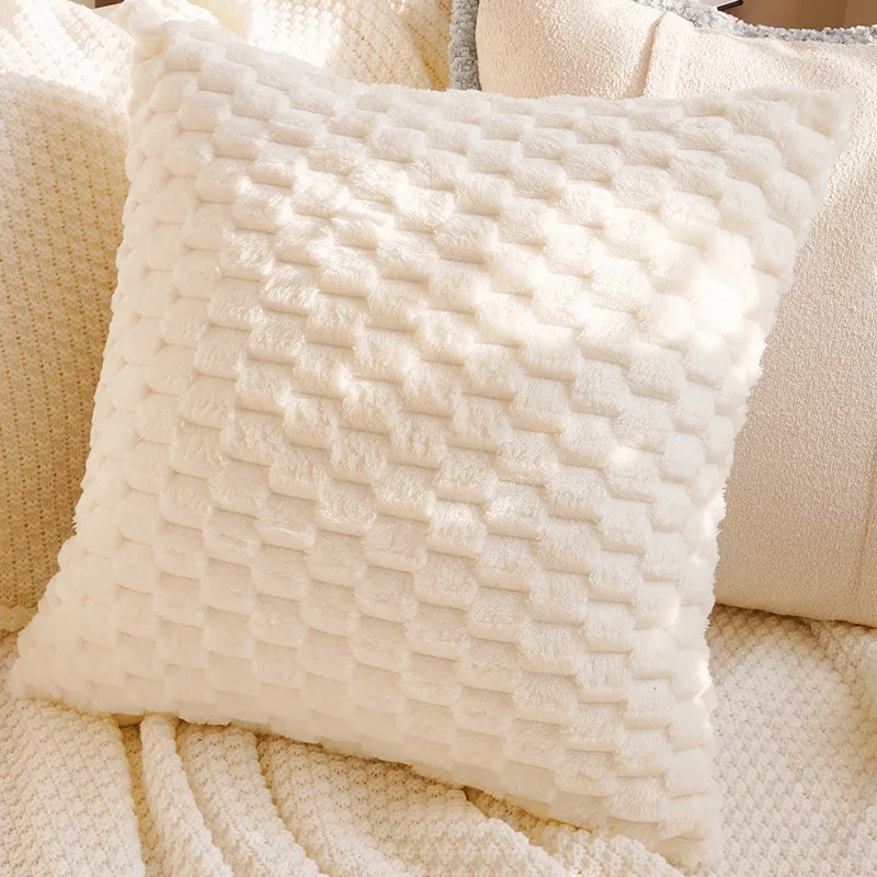 Bestickte Blumen-Kissenbezüge, bunte Blumen, Plüschfell, Baumwolle, dekorative Kissenhüllen für Sofa, Schlafzimmer, Heimdekoration – Detail 11
