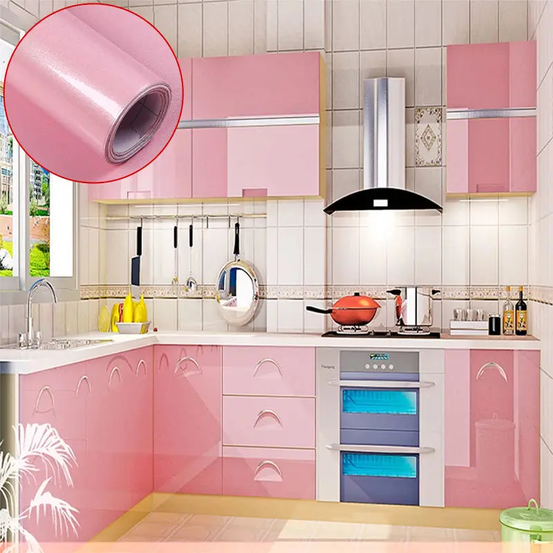 DIY PVC Self-Adhesive Waterproof Oilproof Wallpapers Decorative Kitchen Cabinet Desktop Wall Stickers Home Decors Wall in Rolls 3