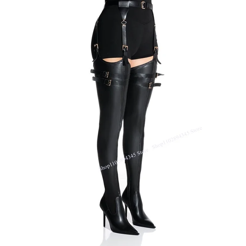

Black Over Knee High Boots Thin High Heel Zipper Pointed Toe Fashion 2023 Summer Casual Big Size Woman Shoes Zapatillas Mujer