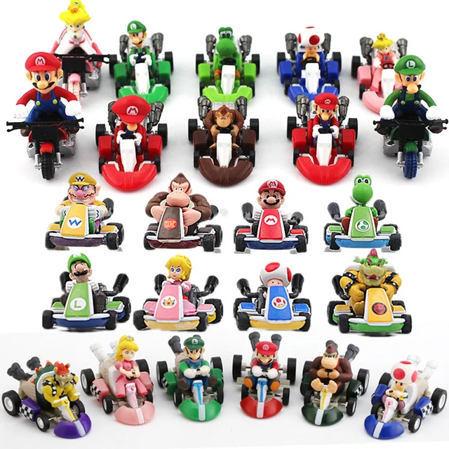 Ein Set Super Mario Bros Autos pielzeug Kawaii Anime Action figur Spielzeug  Set Puppe Modell Ornamente Dekoration Kinder Geburtstags geschenke -  AliExpress