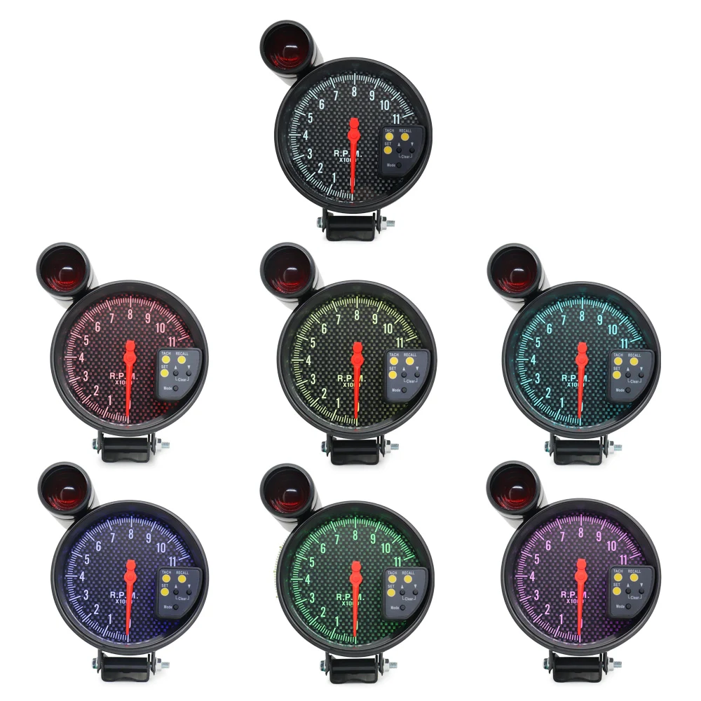 5 Inch Car RPM 11000K Tachometer Gauge 7 Color Togo