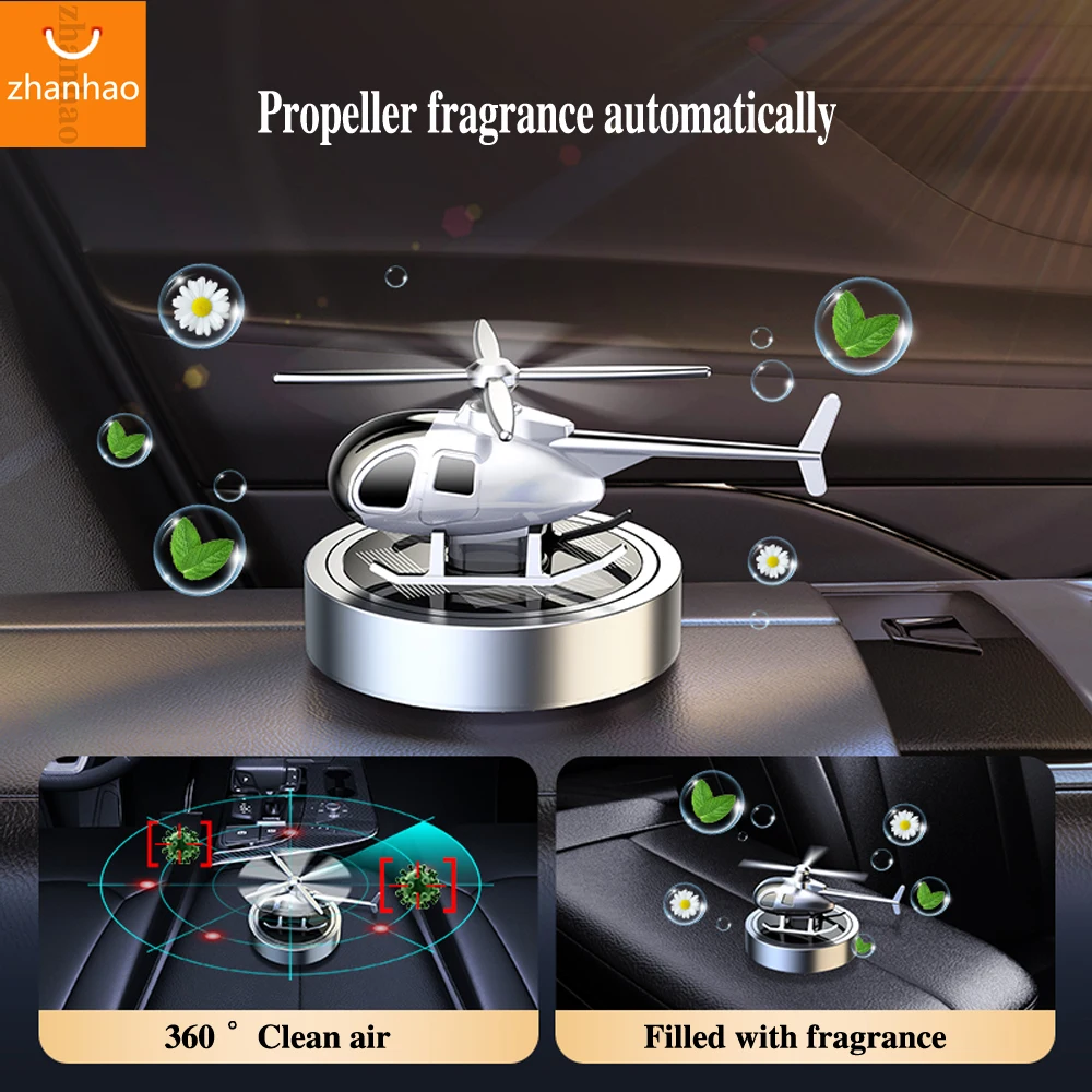 Car Air Freshener Solar Helicopter Modeling Decoration Aromatherapy Car  Interior Accessories Propeller Rotating Perfume Diffuser