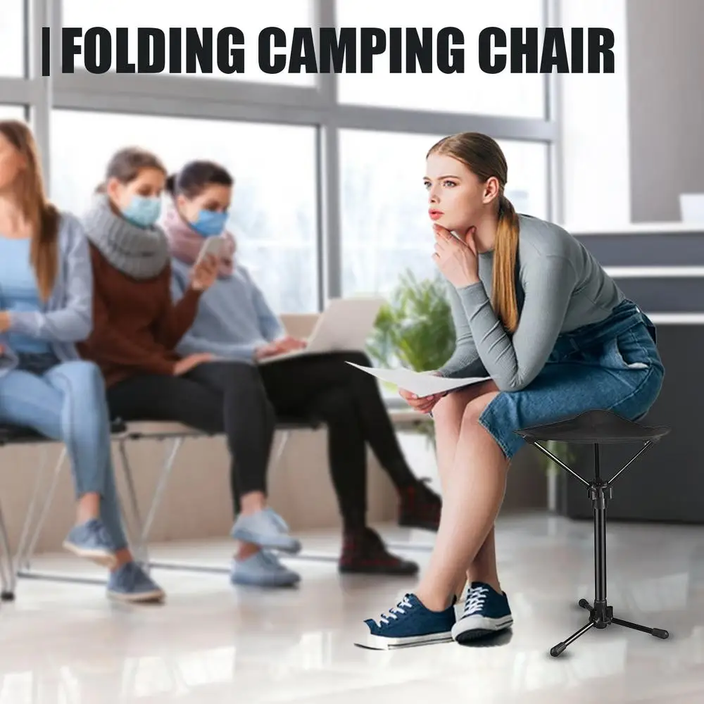Description Picture 2 of itemPortable Camping Chair Portable Camping Chair Stool Foldable For Outdoors Strong Load-Bearing Backpacking Stool AdjustableHeight