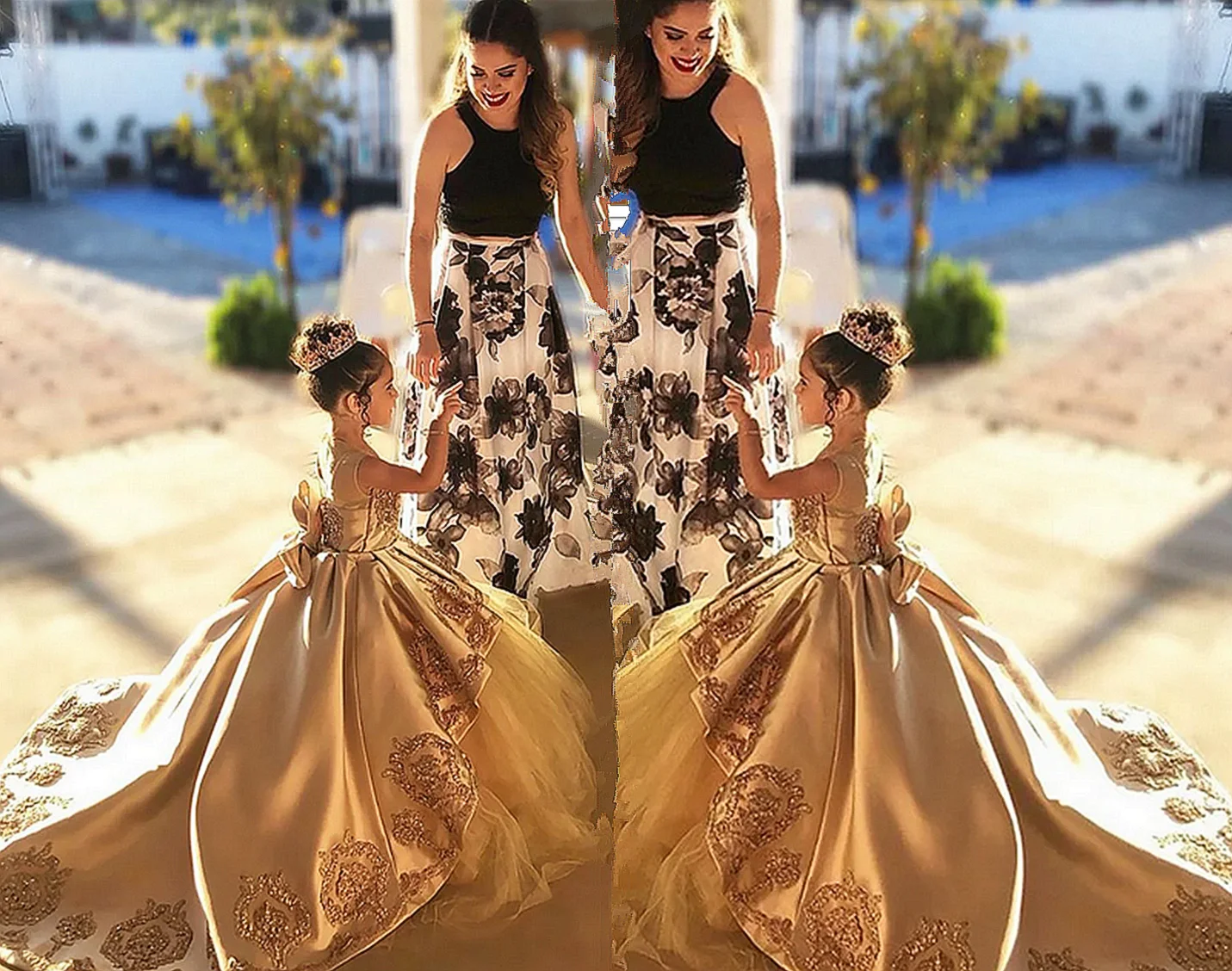 White Satin Flower Girl Dress flower girl dresses For Wedding Sleeveless Puffy Tulle Floor Length Kids Birthday Party First Communion Ball Gown