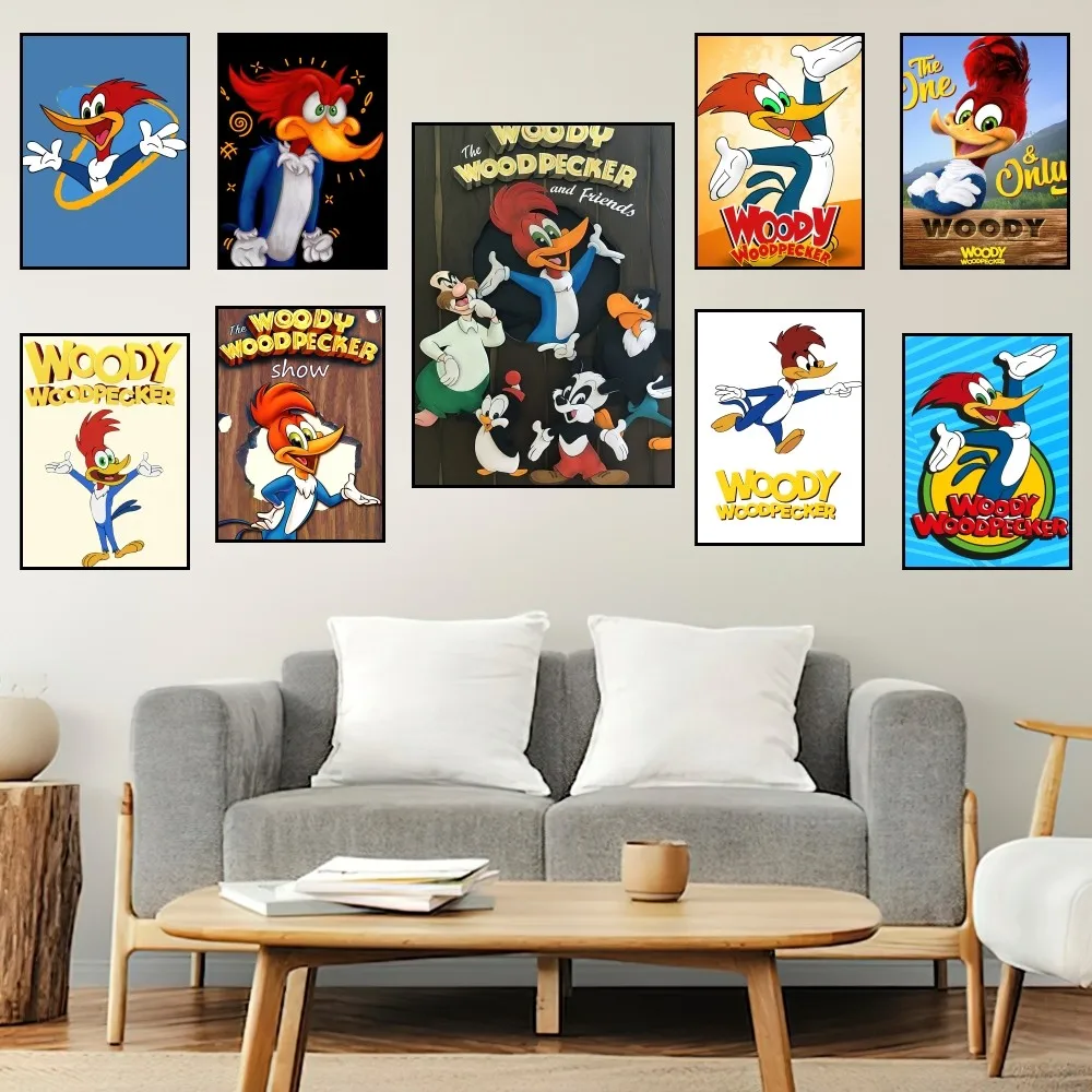 Cartoon The W-Woody W-Woodpecker Poster Stampe Pittura Murale Camera Da Letto Soggiorno Decorazione Ufficio Piccolo