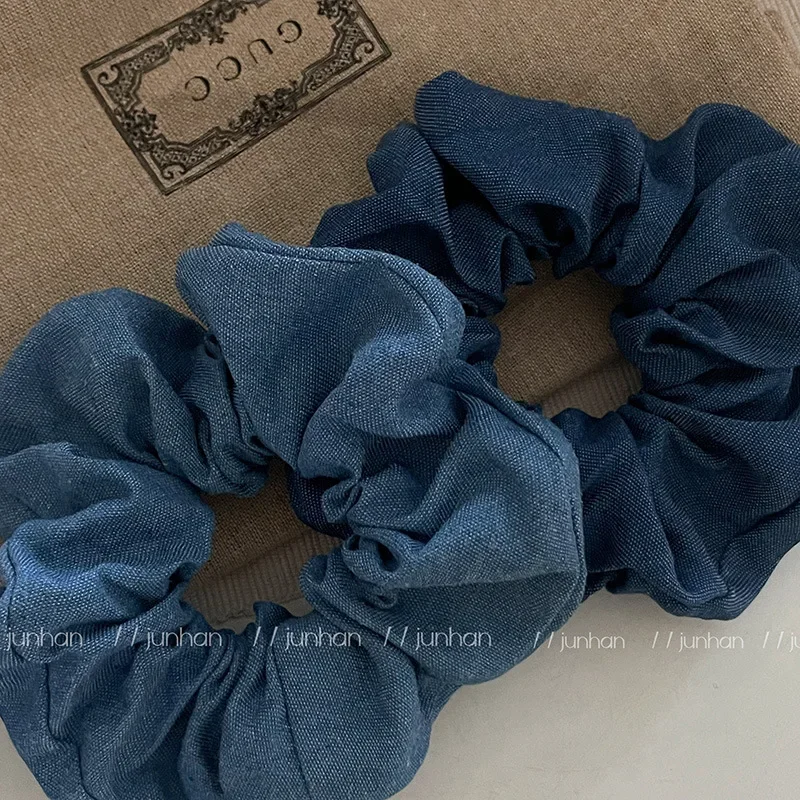 Chic Denim-Style Scrunchies: Trendy Hair Accessories