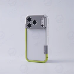 Light Colorful Soft Silicone Bumper Frame with Lens Protection - iPhone 15 Plus (White Green BK)