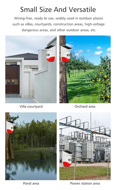 CPVAN WIFI Tuya PIR Motion Detector Sensor Alarm 120db solar Siren for Home Security Alarm System Infrared Alarm 6