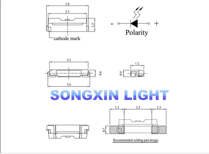500 화이트 3806 3810 사이드 뷰 SMD/SMT CW, 3.8*1.0*0.6mm, 6000-9000K 발광 다이오드 램프 비드 020 SMD LED 화이트, 020 PCs