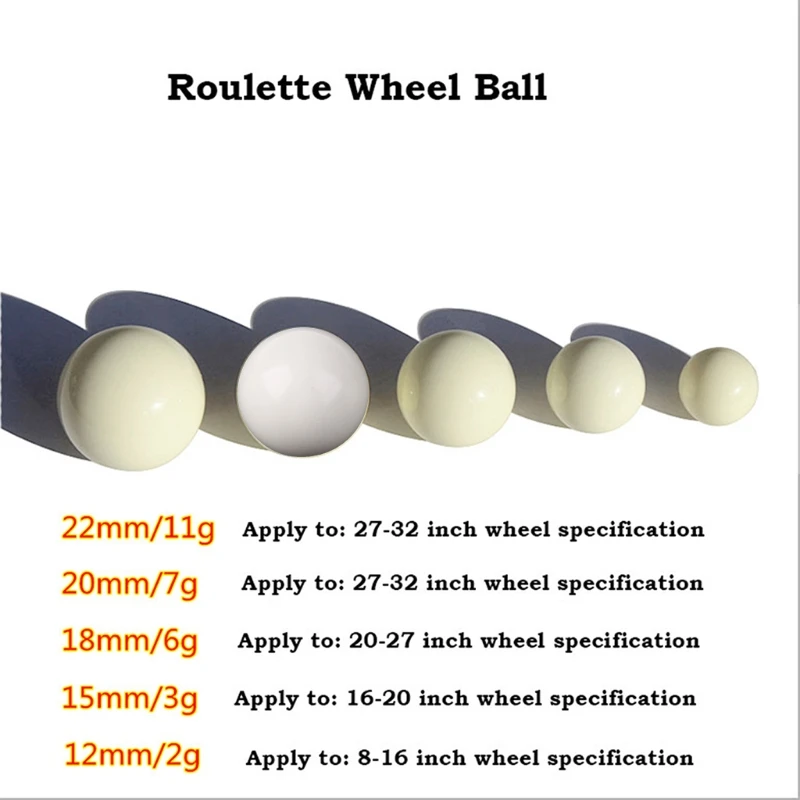 3pcs American Roulette Ball 12/15/18/20/22mm Casino Roulette Game Replacement Ball Resin