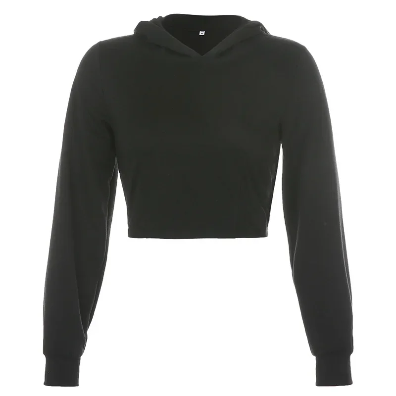 2023 Sexy Cross Bandage Tie Up Backless Sweatshirt Women Autumn Long Sleeve Harajuku Pink Pullover Black Hoodie Tops Crop Tops