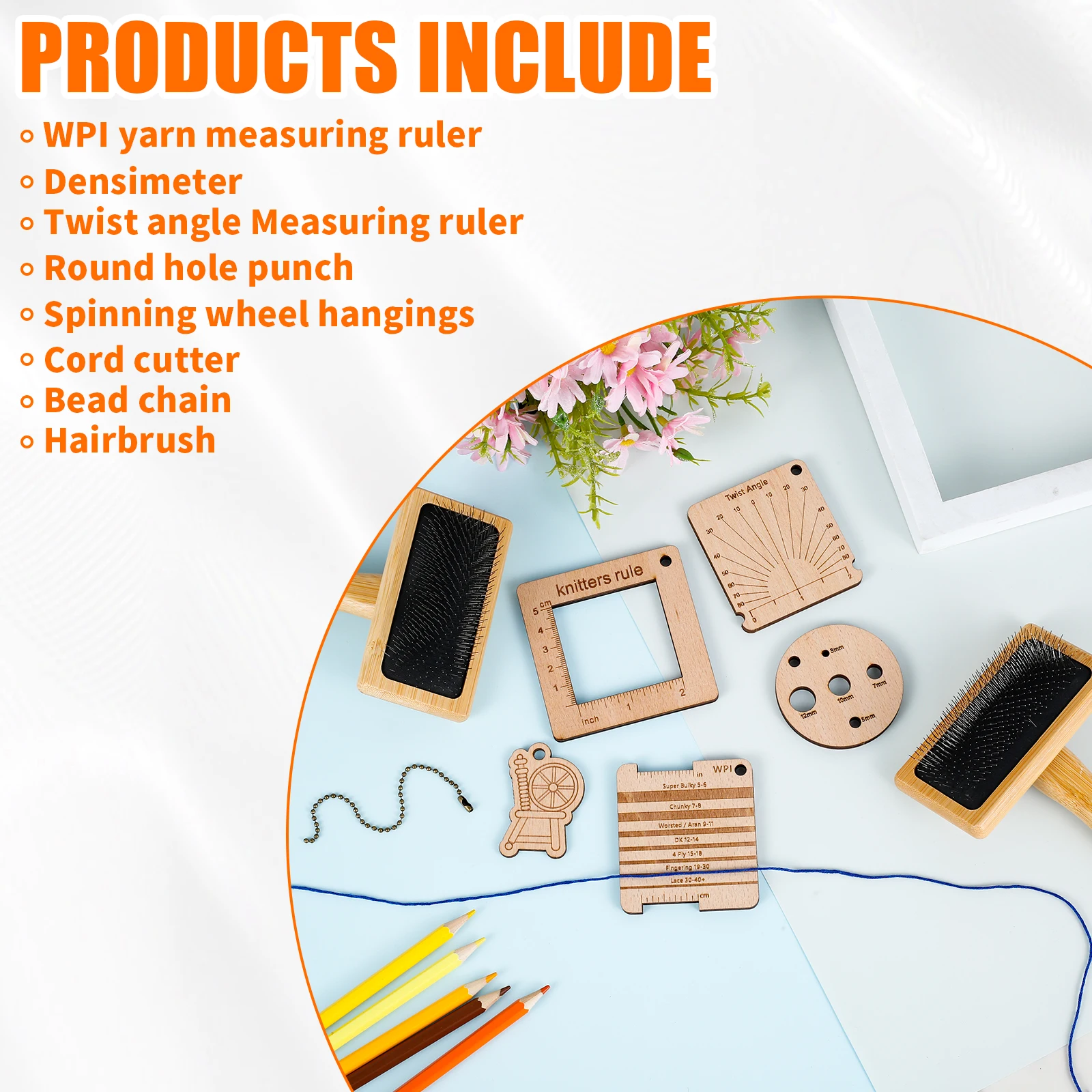 Wooden Knitting Gauge Ruler Knitting Calculator Density Ruler DIY Yarn Needle Distance Measurement Tool Sewing Supplies