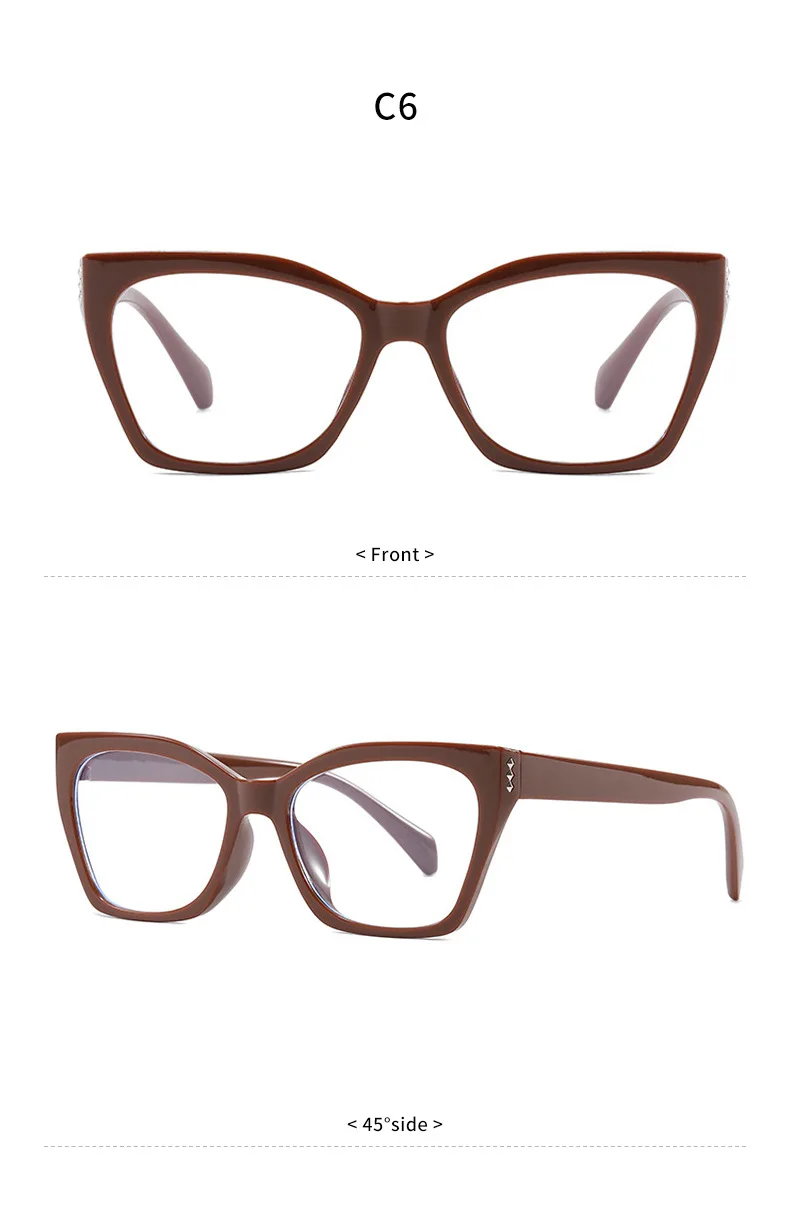 Transparente Cat Eye Computer Brille Rahmen Frauen Männer Anti Blau Licht Platz Brillen Blockieren Optische Spektakel Brillen – Detail 13