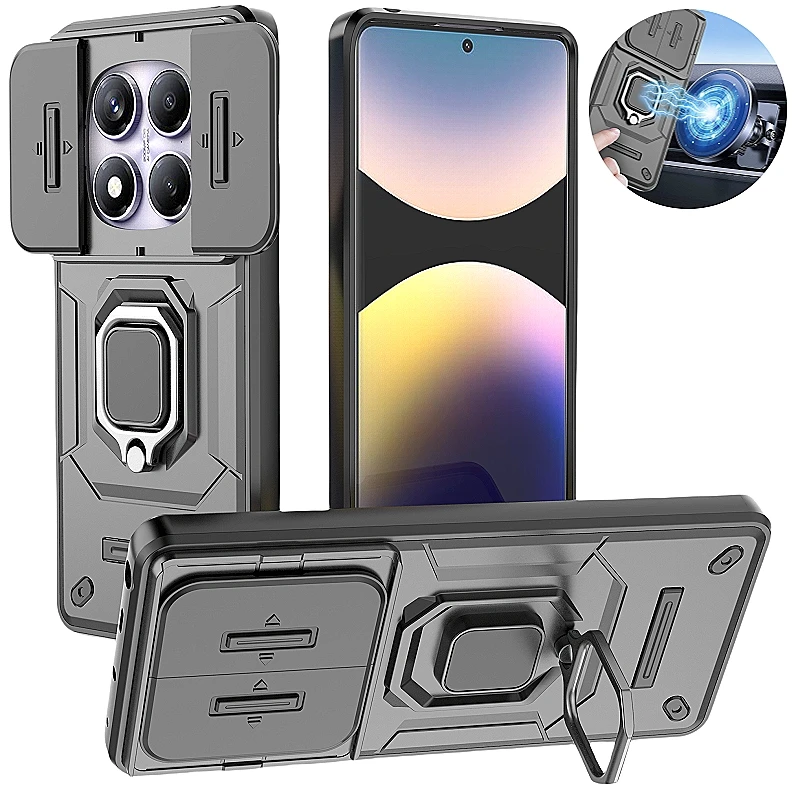 Sleek Armor Case with Slide Camera Protector and Magnetic Car Holder