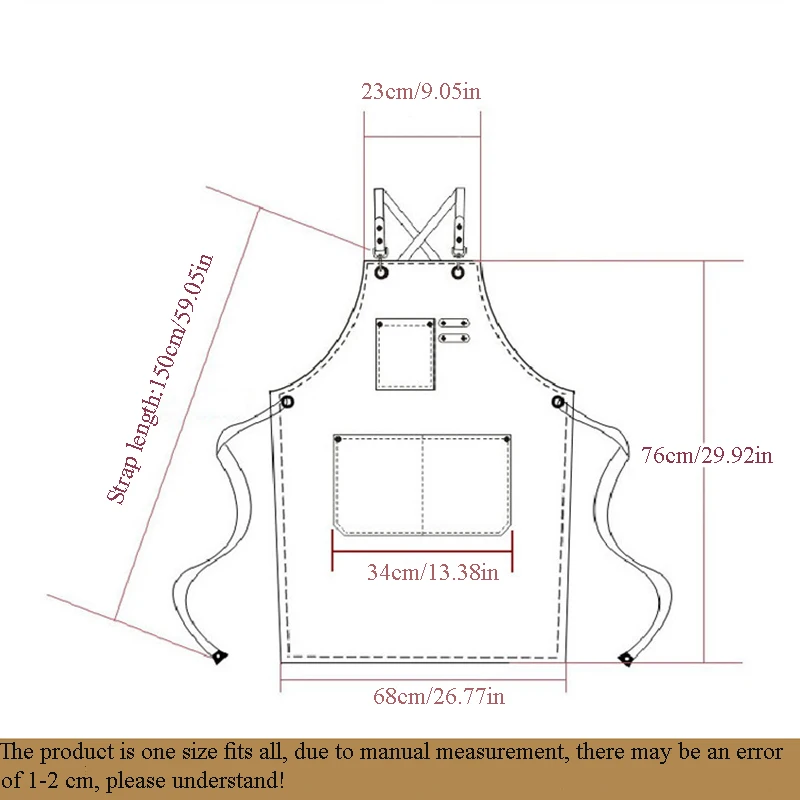 Untior New Fashion Canvas Kitchen Aprons With 3 Pockets Cross Back Pottery Anti Resistant Work Apron Applicable To Restaurant