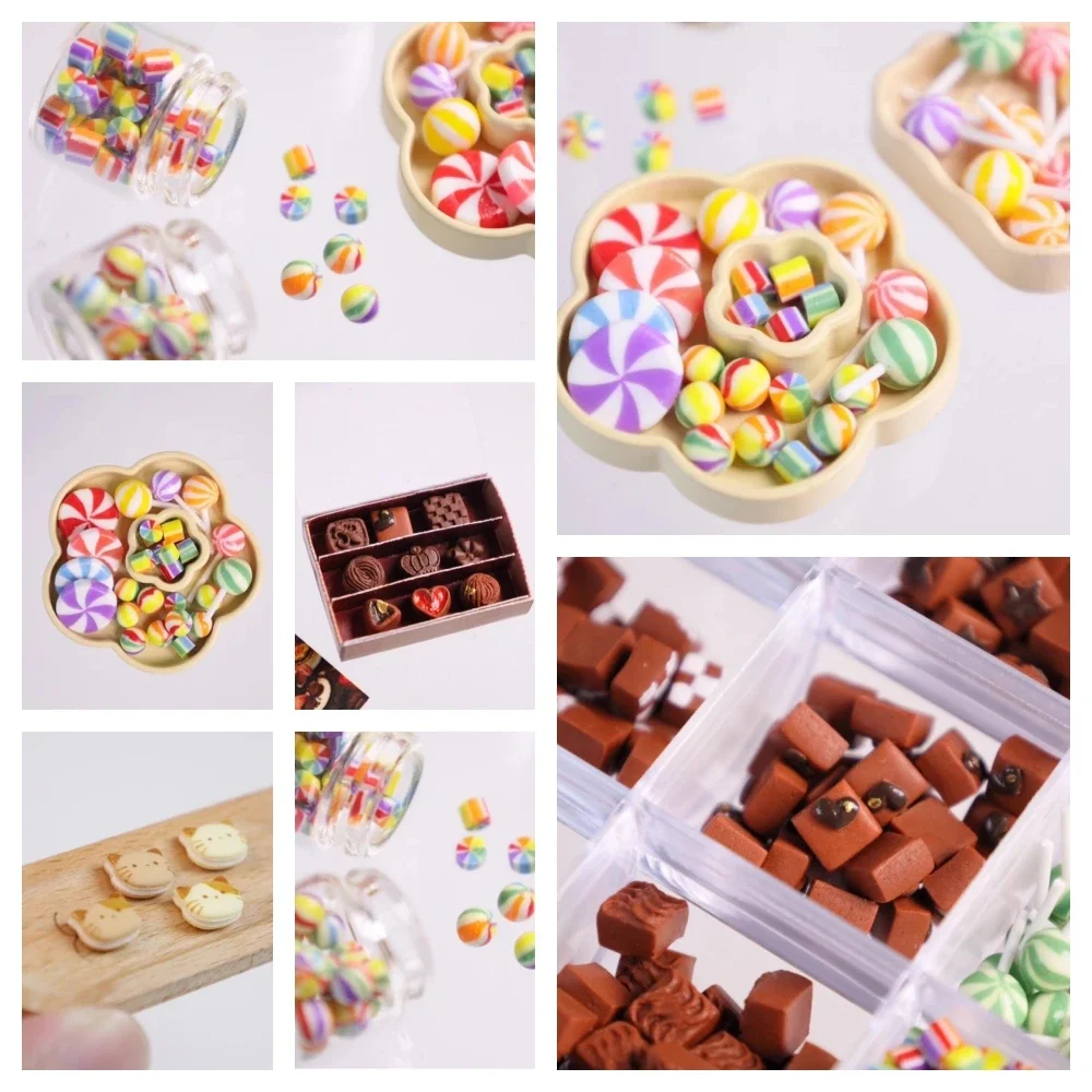 мяч теннисный diadem premier clay court 3b 3шт itf фетр ball case claycrt желтый 5pcs Doll House Mini Kitchen Handmade Clay Rainbow Ball Candy Lollipop OB Model Chocolate Kitten Macaron Diy Accessories