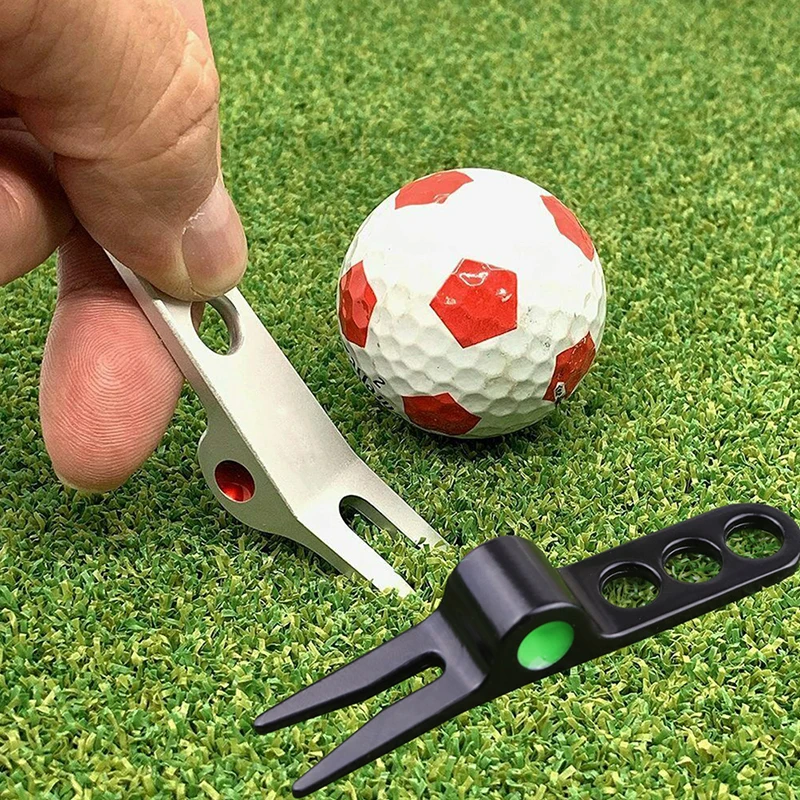 

1Pc Zinc Alloy Metal Golf Green Fork Divot Tool Pitch Groove Cleaner Pitchfork Pivot Repair Flatten Digging Turf Golf Accessory
