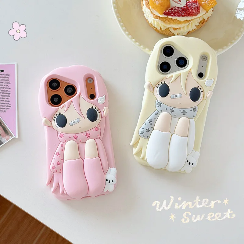 Cute Star Scarf 3D Cartoon Silicone Soft Phone Case
