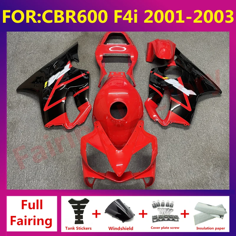 

NEW ABS Motorcycle full Fairing kit fit For CBR 600 CBR600 CBR600F F4i fs 2001 2002 2003 Bodywork fairings Kits set red black