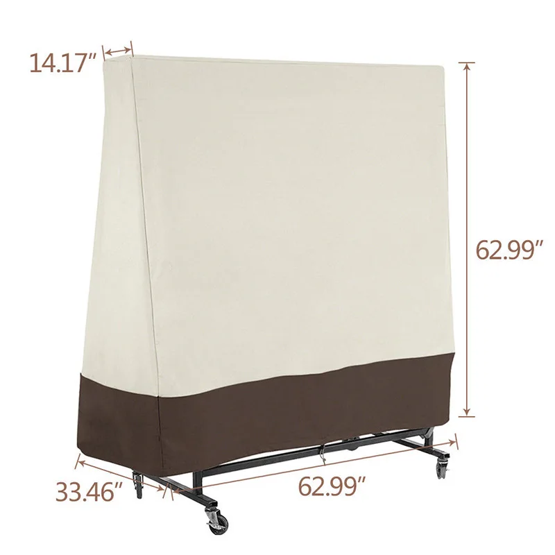 PingPong Table Cover Protection 300D Heavy Duty Waterproof Dust-proof Tennis Table Storage Cover Indoor Outdoor Furniture